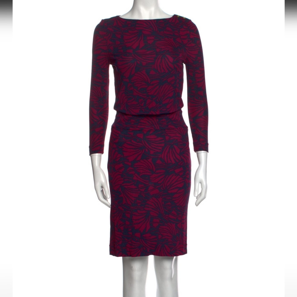 NWOT XS Tory Burch Printed Knee Length Dress with Buttons